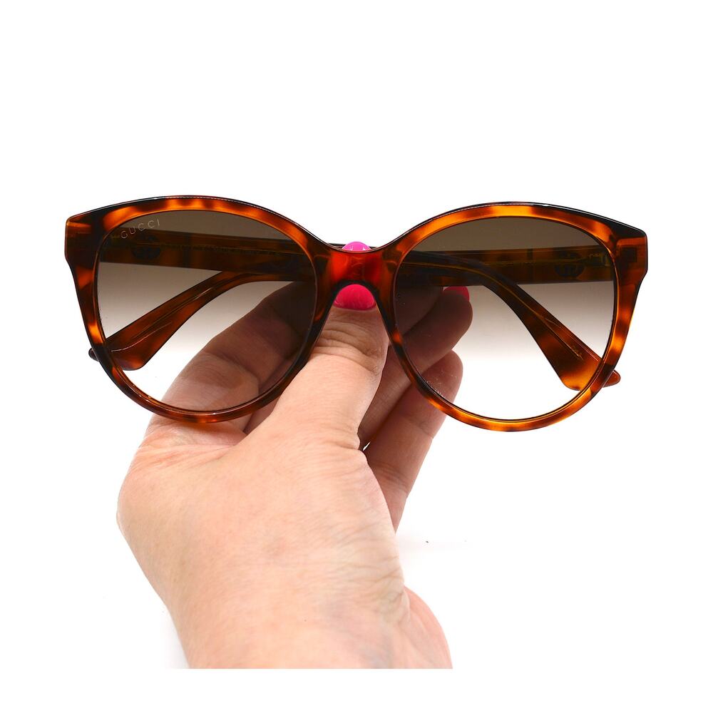 Gucci GG0631S 002 Brown Havana Authentic Gradient Round Women's Sunglasses - Picture 12 of 15